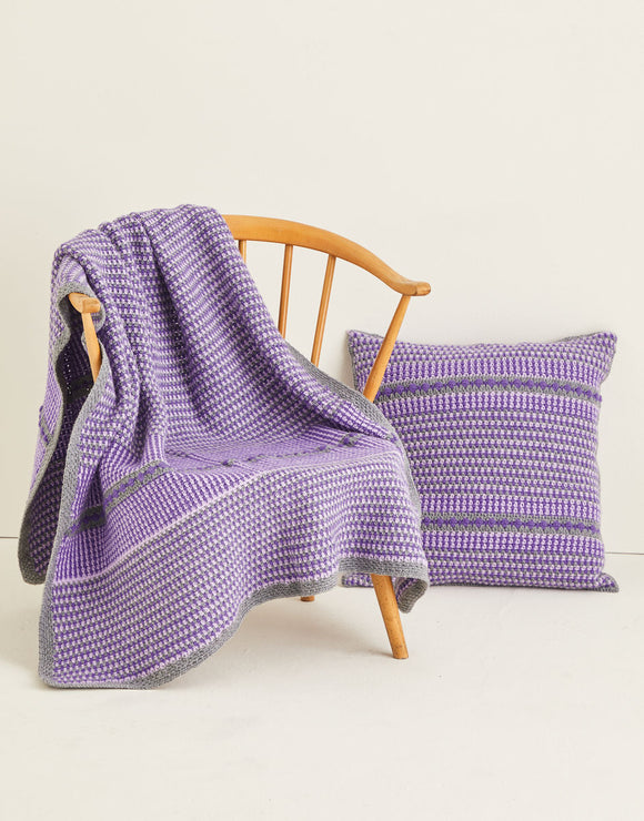10123 Crochet Aran  Blanket & Cushion