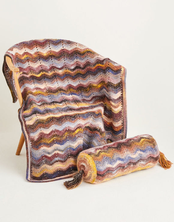 10143 Crochet Aran Blanket & Cushion