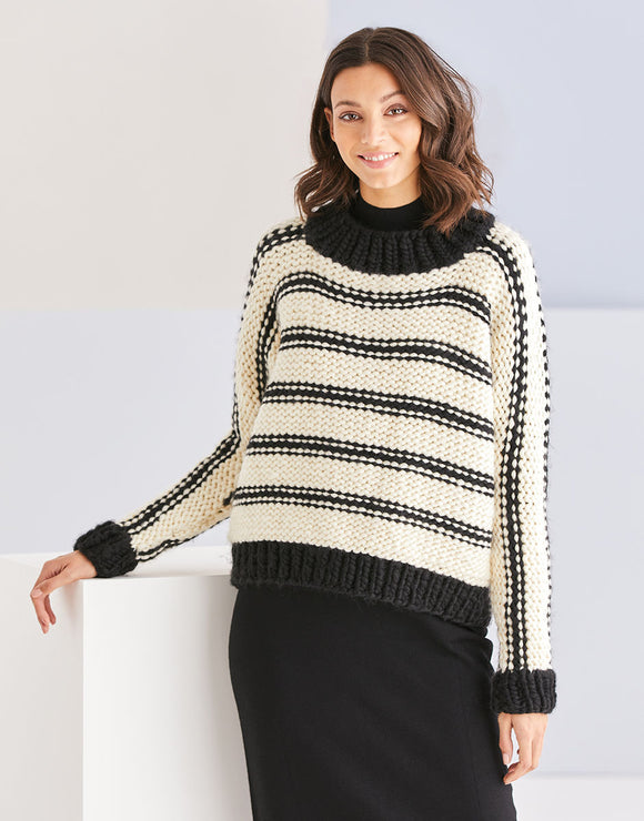 10191 Super Chunky Ladies Stripe Sweater