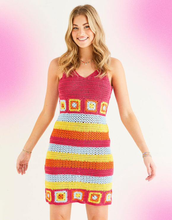10531 Ladies Crochet Double Knit Mini Dress