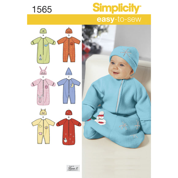 1565 Babies Bunting, Romper and Hats