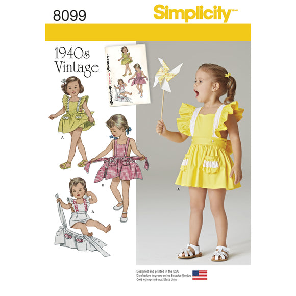 8099 Toddlers Romper and Button-on skirt