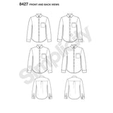 8427 Men's Fitted Shirt with Collar & Cuff Variations