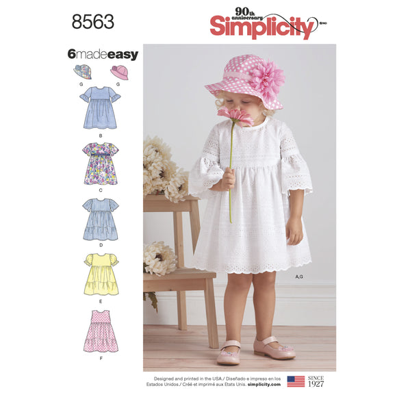 8563 Toddler Dresses and Hat