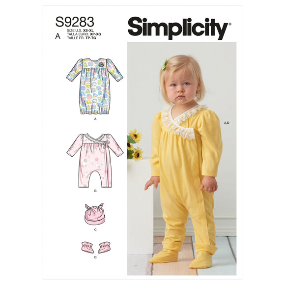 9283 Infants' Gown and Jumpsuit