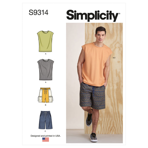 9314 Men's Knit Top and Shorts