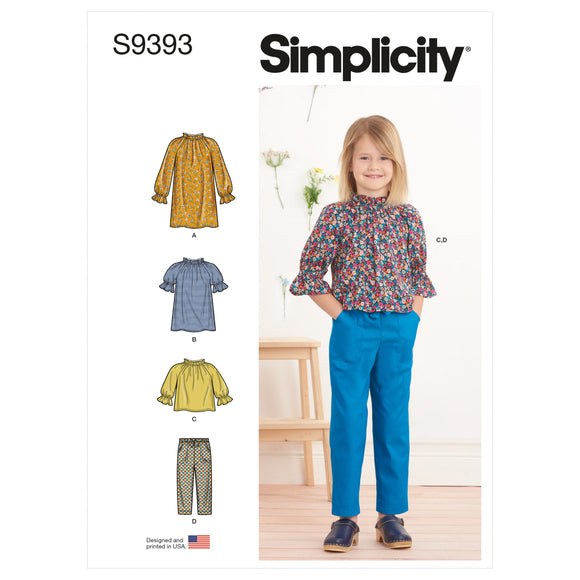 9393 Children's Dress, Tunic, Top and Trousers