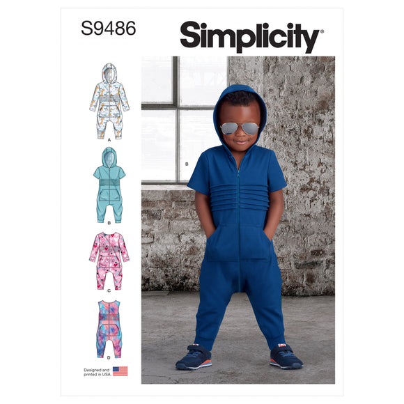 9486 Toddlers' Knit Jumpsuit