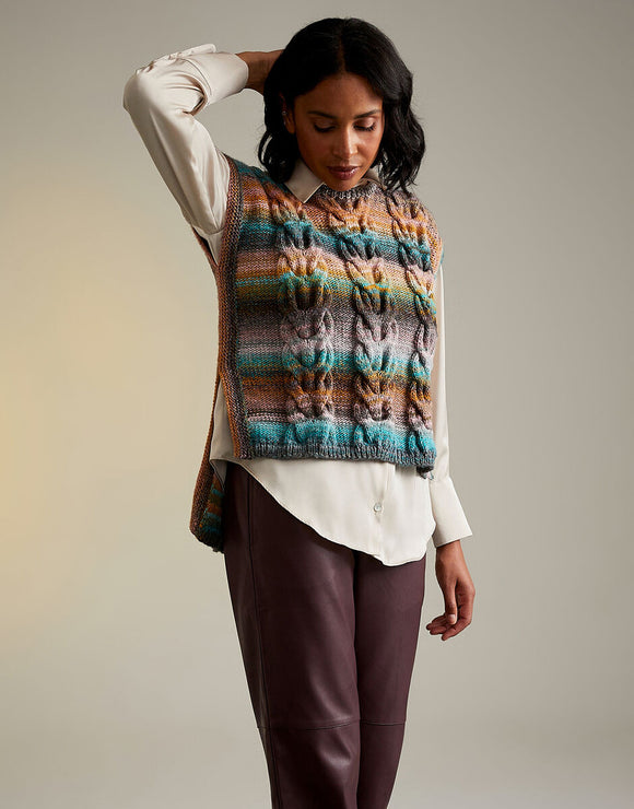 10717 Ladies Aran Pullover / Tabard