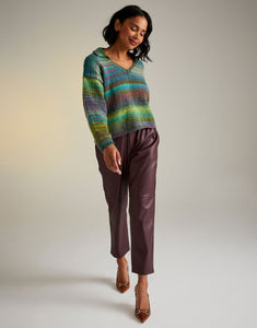 10718 Ladies Aran Sweater with collar