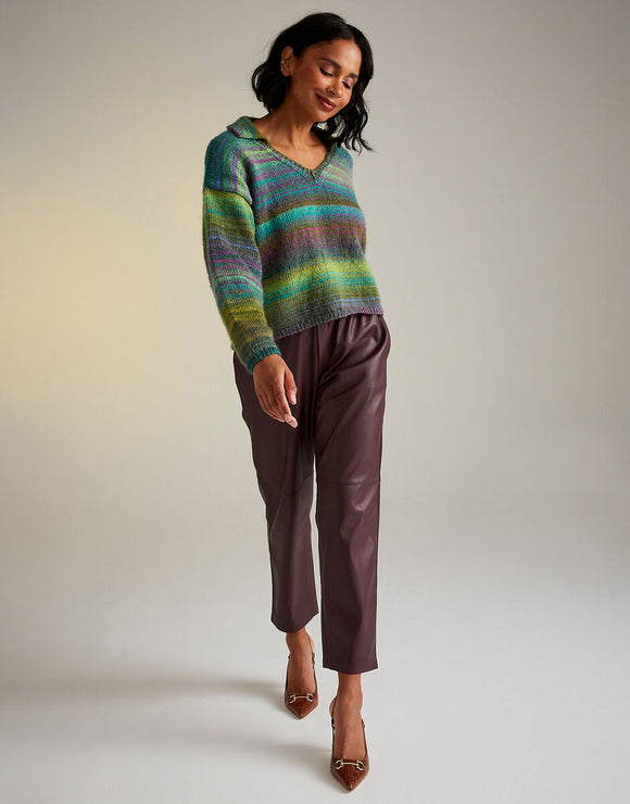 10718 Ladies Aran Sweater with collar