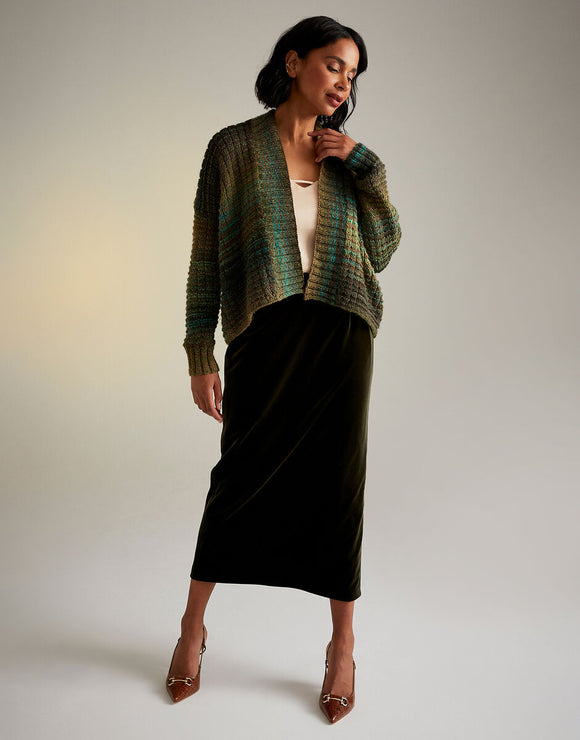 10720 Ladies Aran Edge to Edge Cardigan