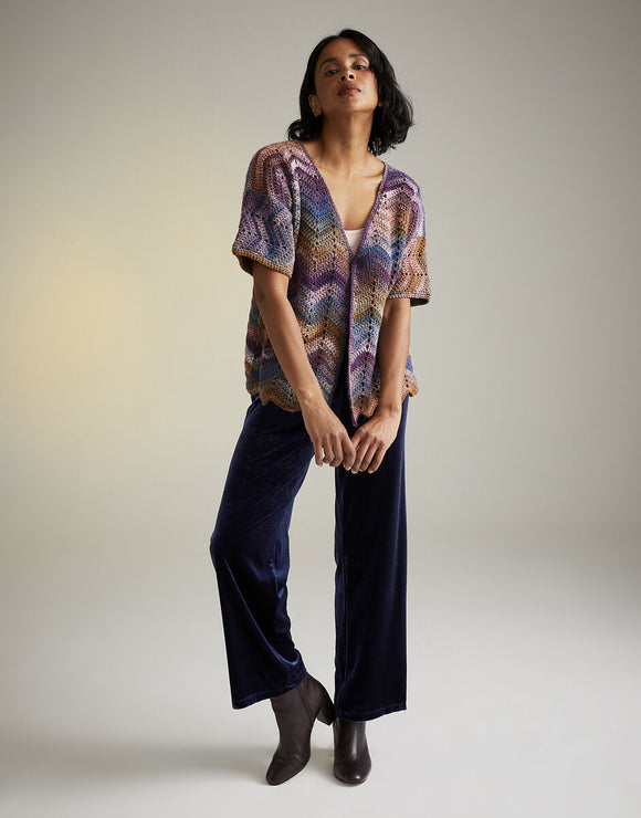 10725 Aran Ladies Crochet Cardigan