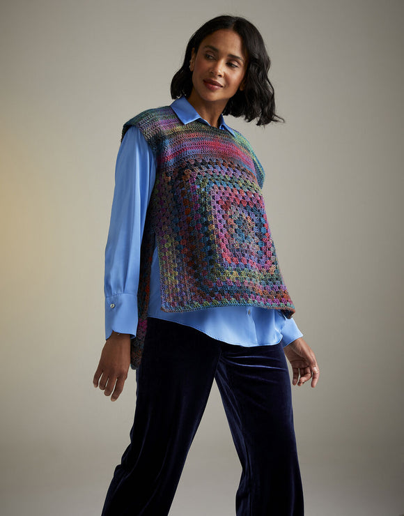 10728 Ladies Aran Crochet Tabbard Top