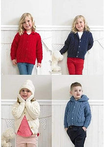 Stylecraft 4174  Aran Jackets, Cap and Mittens