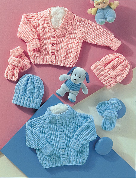 4771 Stylecraft DK Cardigan, Hat & Mittens