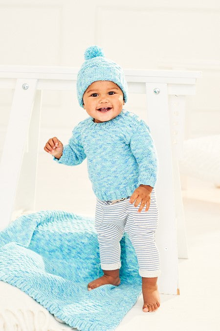 9898 Stylecraft DK Sweater, Hat & Blanket