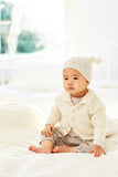 9911 Baby 4 Ply Cardigan, Hat & Blanket