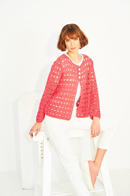 9914 Stylecraft Ladies Double Knit Tee & Cardigan