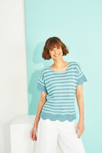 9916 Stylecraft Ladies Double Knit Tee Shirt & Cardigan