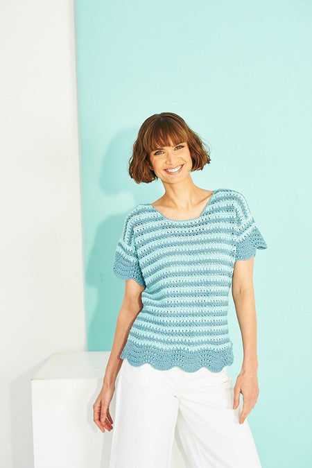 9916 Stylecraft Ladies Double Knit Tee Shirt & Cardigan