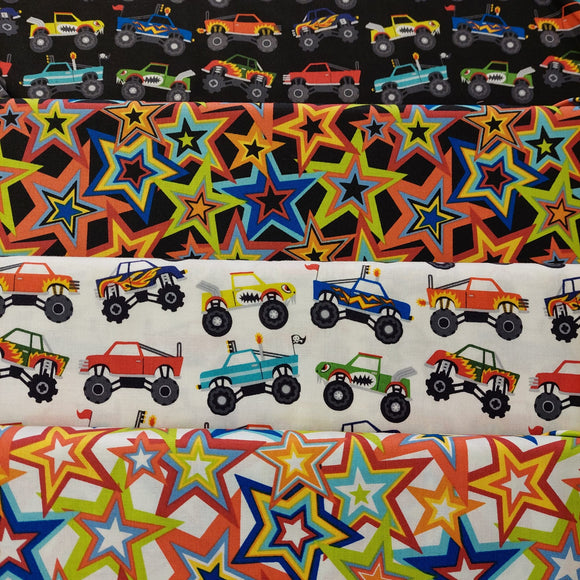 Monster Trucks & Stars Fabrics