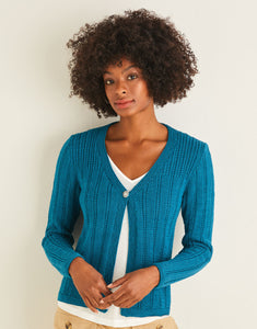 10111 Sirdar DK Cotton textured cardigan
