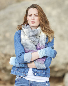 8249 Ladies Chunky Wrist warmers & Scarf