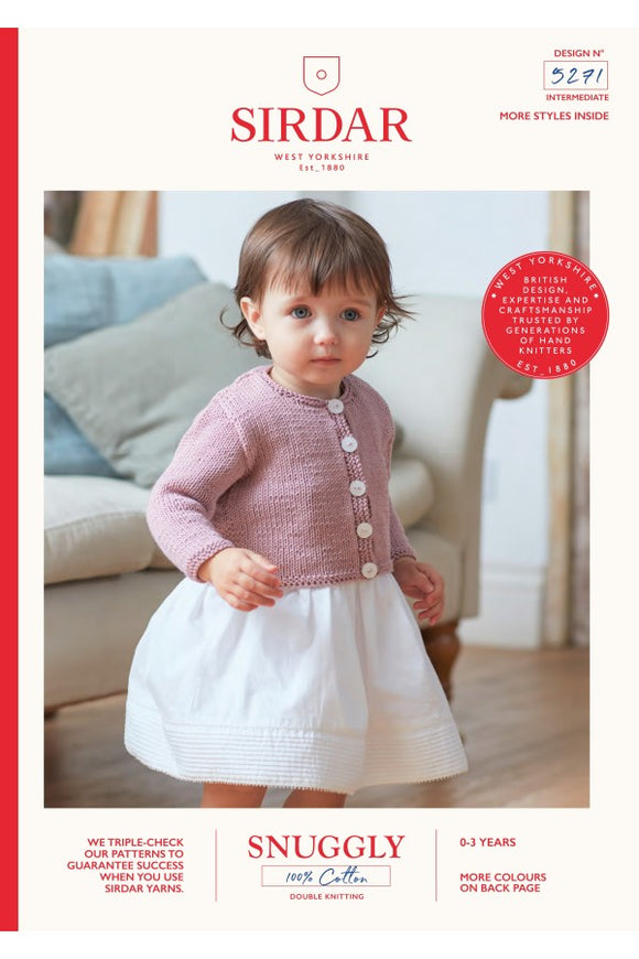 Sirdar 5271 Cardigans in Snuggly 100% Cotton DK