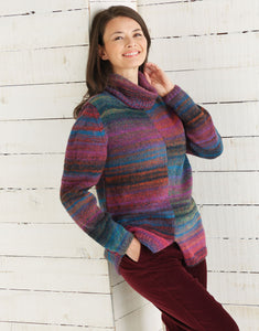 10030 Ladies Aran Two-Tone Sweater