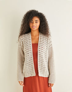 10245 Crochet Ladies 4 Ply Peacock Stitch Cardigan