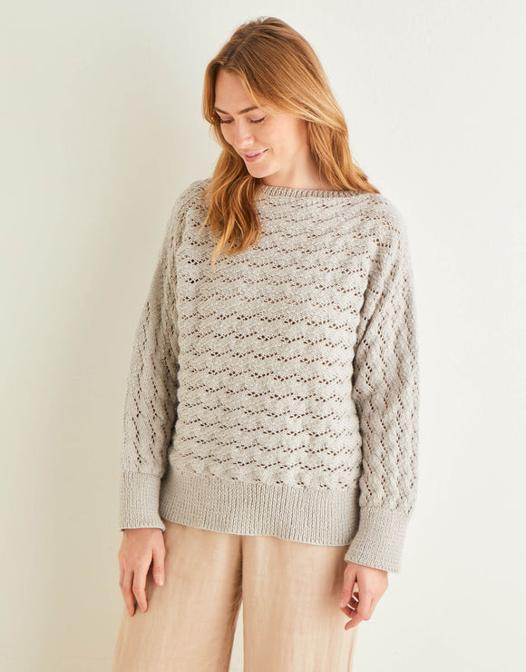 10269 DK Ladies Side-to-Side Lace Sweater