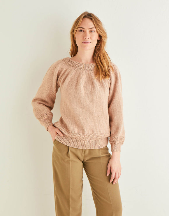 10271 DK Ladies Yoke Gathered Sweater