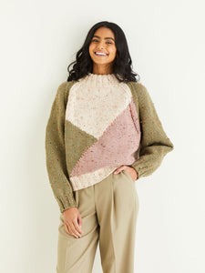 10345 Ladies Chunky Colour Block Sweater