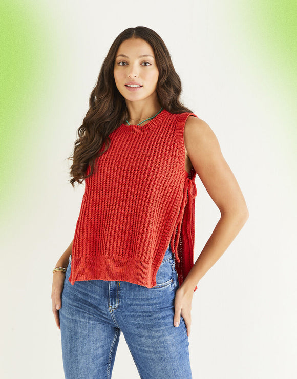 10538 Ladies DK Tie-Side Top