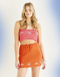 10545 Double Knit Mini Skirt & Crop Top