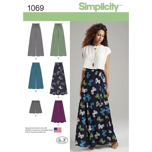 1069 Ladies Wide Leg Trousers or Shorts & Skirts in 2 Lengths