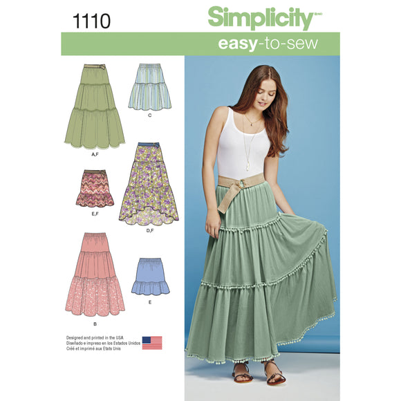 1110 Ladies Tiered Skirt with Length Variations