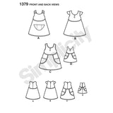 1379 Child's Dress and Dress for 18" Doll