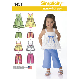 1451 Toddlers Dresses, Top, Cropped Trousers and Shorts