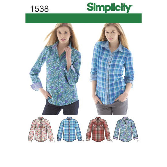 1538 Ladies Button Front Shirt