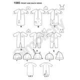 1565 Babies Bunting, Romper and Hats