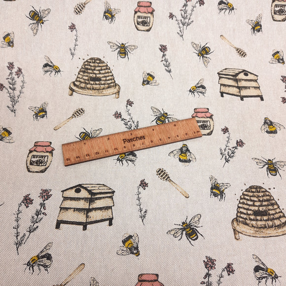 Bee Hives Canvas Cotton