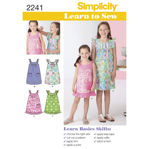 2241 Learn to Sew Child's & Girl's Dresses