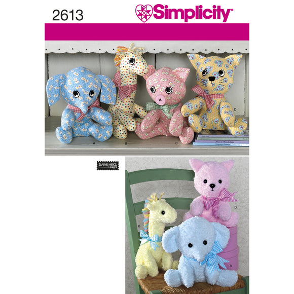2613 Two Pattern Piece Stuffed Animals