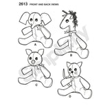 2613 Two Pattern Piece Stuffed Animals