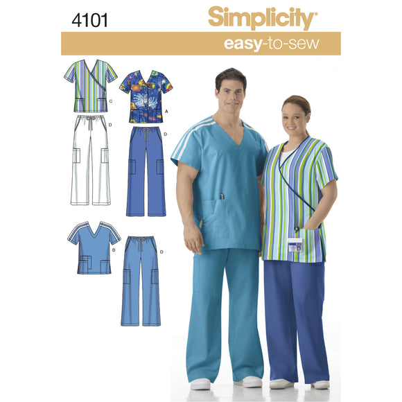 4101 Women's & Men's Plus Size Scrubs