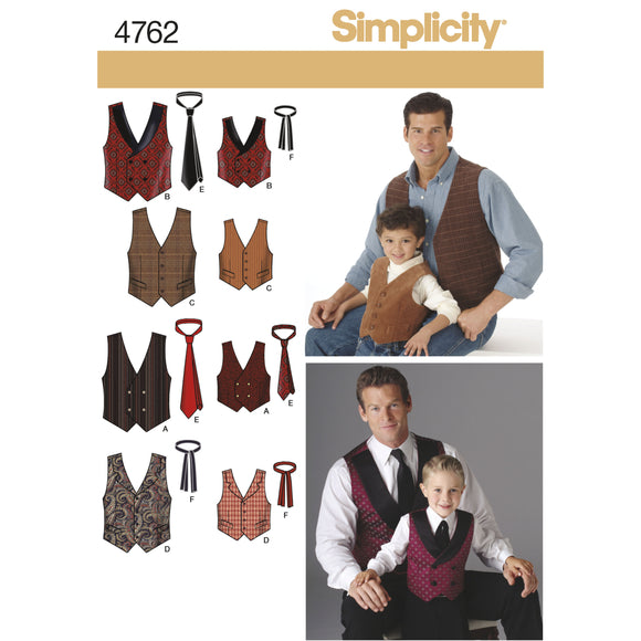 4762 Boys and Men Waistcoat and Ties