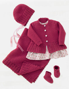 4939 Crochet 4 Ply Baby Cardigan, Blanket & Accessories