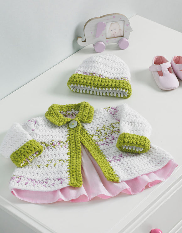 5233 Crochet Chunky Baby Jacket & Hat